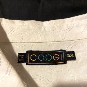 COOGI White Long Sleeve Linen Blend shirt